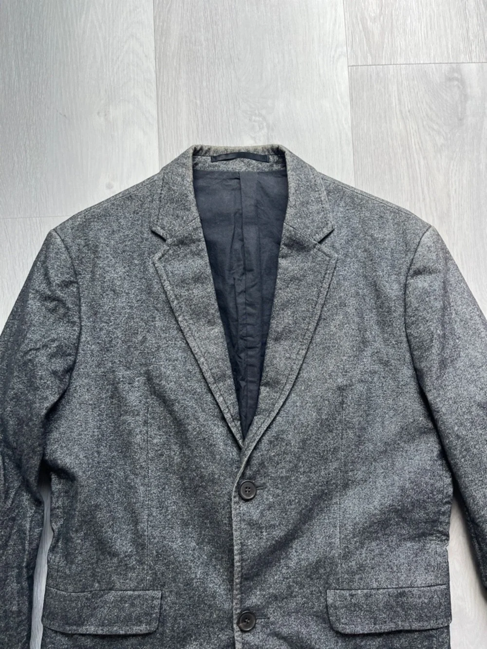 COS DENIM BLAZER JACKET GRAY TWO BUTTON LONG SLEEVE MENS EU46